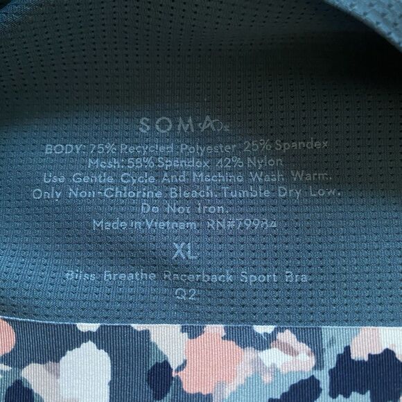 Soma Lot of 2 Sports Bra XL Bliss Breathe Racerback Pink Gray Seamless - Picture 7 of 8
